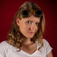Leder Steampunk Goggles – große Brille mit...