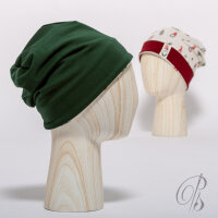 Beanie Mütze mit Zwergen/ dunkelrot oder grün
